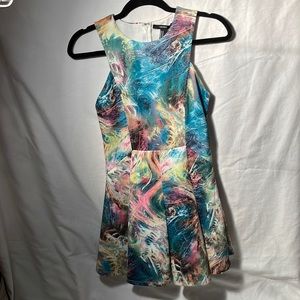 Forever 21 dress teal, yellow pink, blue. Size medium